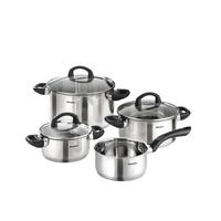 TOPFSET Mia, Edelstahl, Induktion, 4-teilig - Edelstahlfarben, Kunststoff/Metall - Karcher