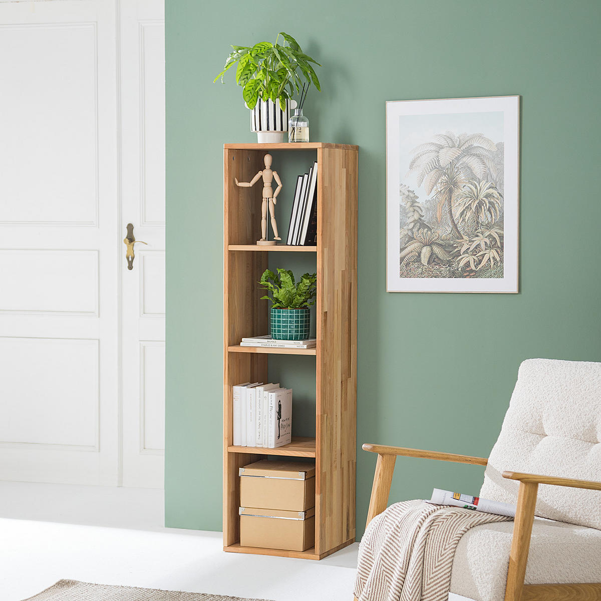 REGAL - Massivholz - Kernbuche, Holz (39/149/35cm) - home24