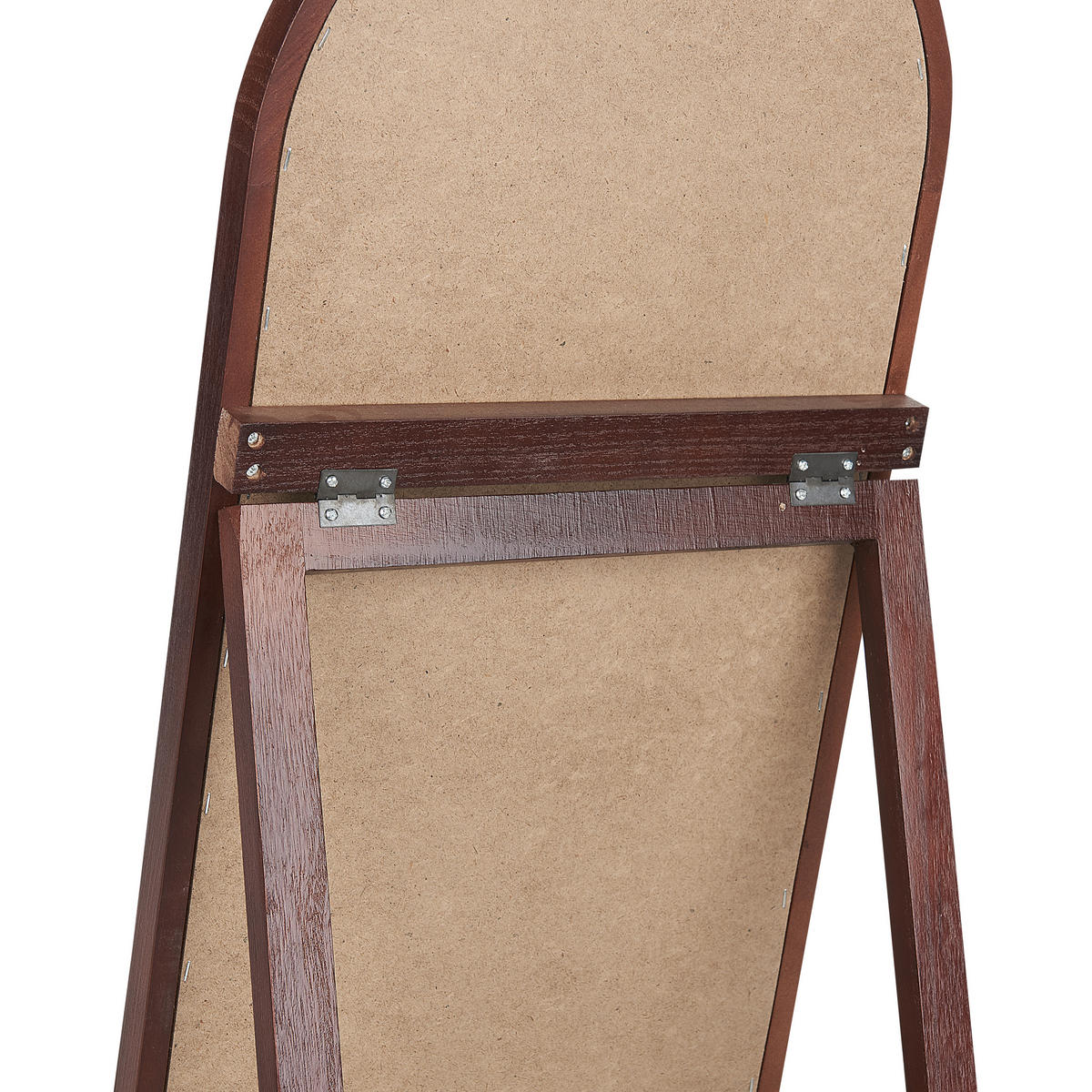 STEHSPIEGEL Paulowniaholz dunkelbraun oval 30/150 cm Chelles - Dunkelbraun, Holz (30/150/67cm) - Beliani