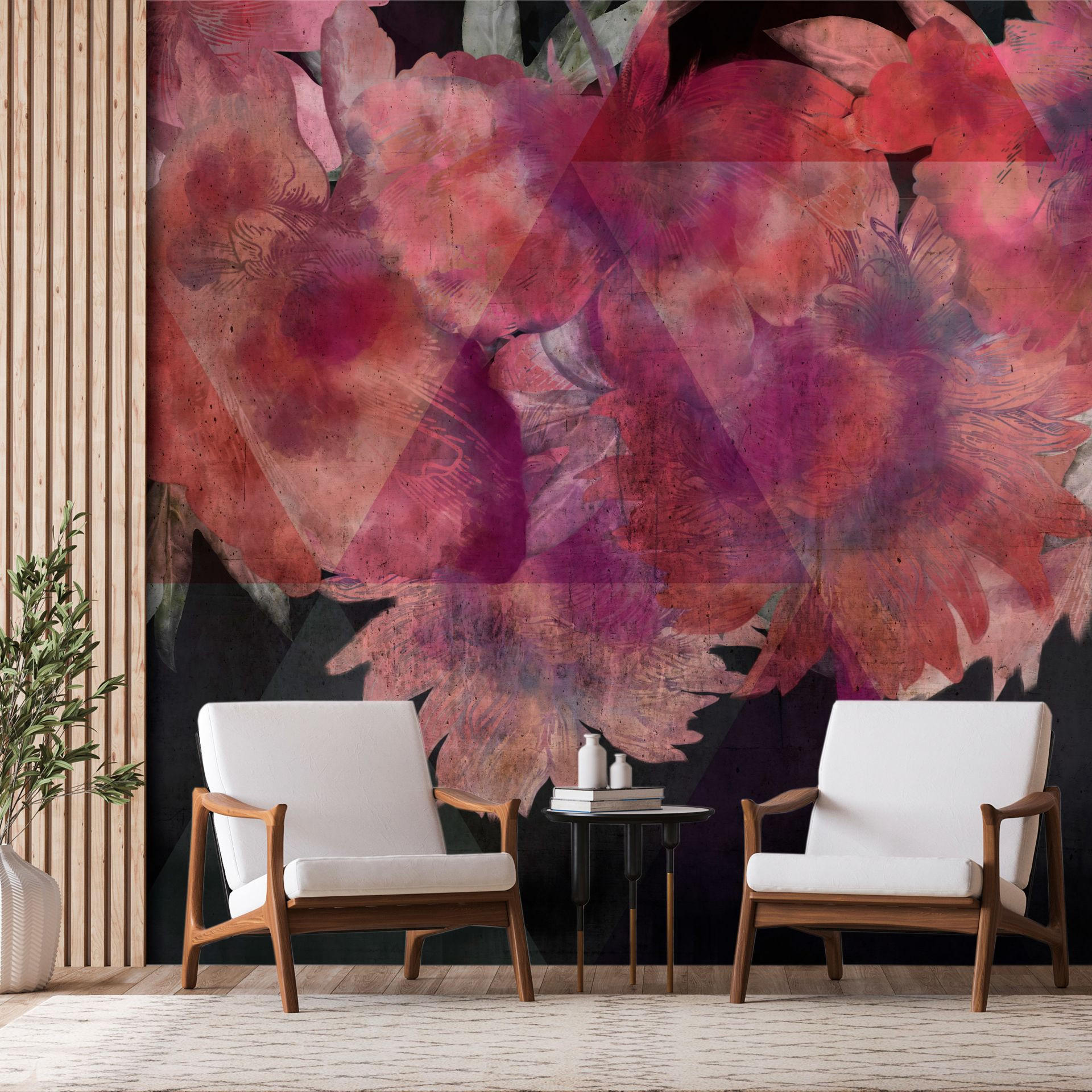 VLIESTAPETE Schwarz 200/140 cm - Pink/Schwarz, Textil (200/1cm) - KUNSTLOFT