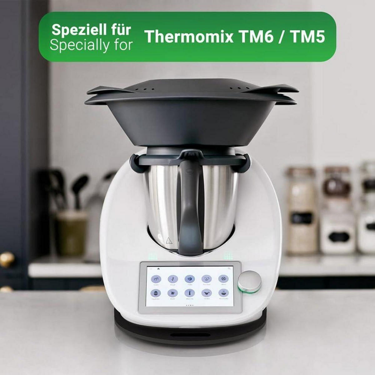 GLEITBRETT für Thermomix TM6 TM5 Schwarz Hochglanz - Schwarz, Kunststoff (30/2.8/35cm)