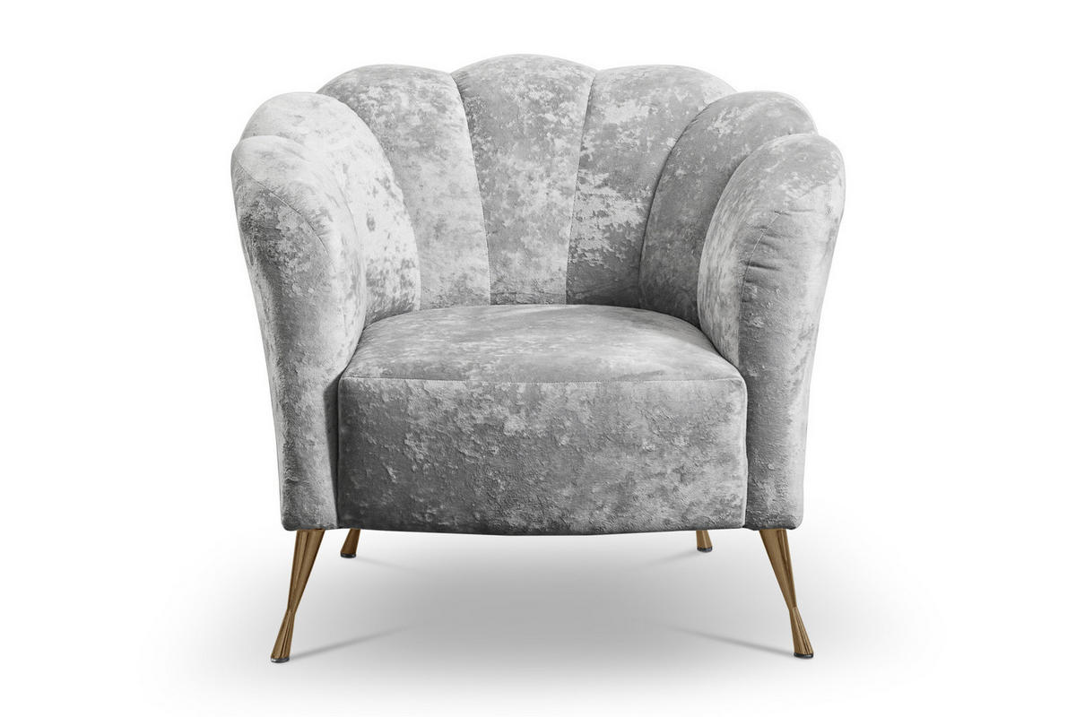 POLSTERSESSEL Adria mit Metallfüßen - Goldfarben/Grau, Holzwerkstoff/Textil (87/78/83cm) - Ravio