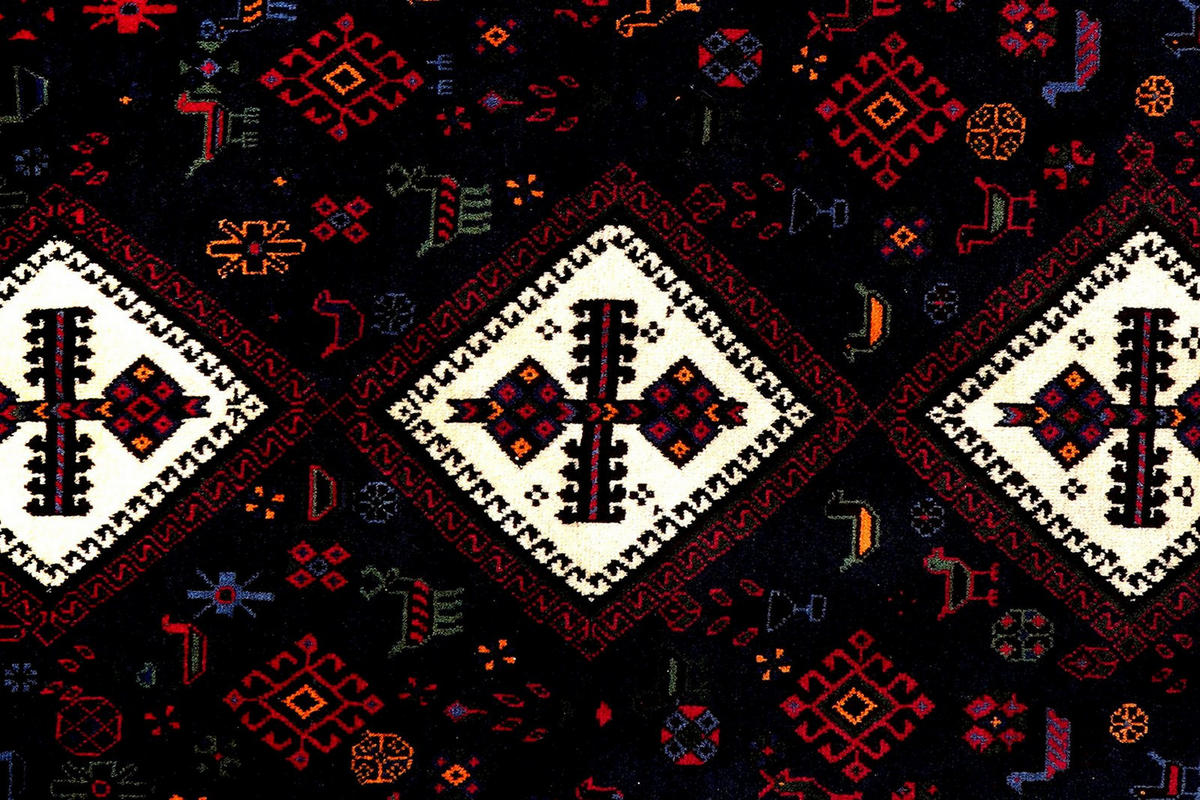 ORIENTTEPPICH handgeknüpft Afshar Blau 233/162 cm Schurwolle - Blau, Textil (162/233cm) - Looma
