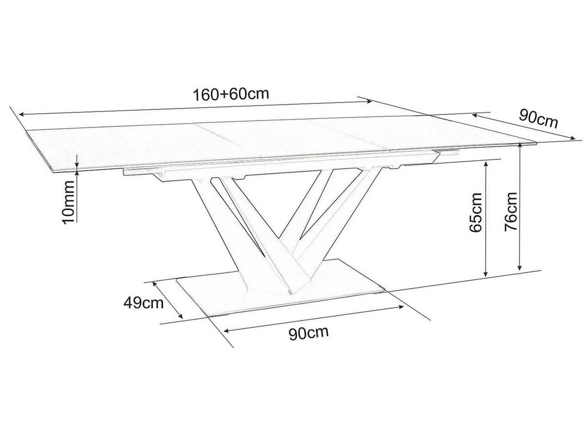 ESSTISCH Heraclea Weiß Marmor / Gold 160-240 / 90 / 76cm - Goldfarben/Weiß, Holz/Keramik (90/160/76cm) - Feldmann-Wohnen