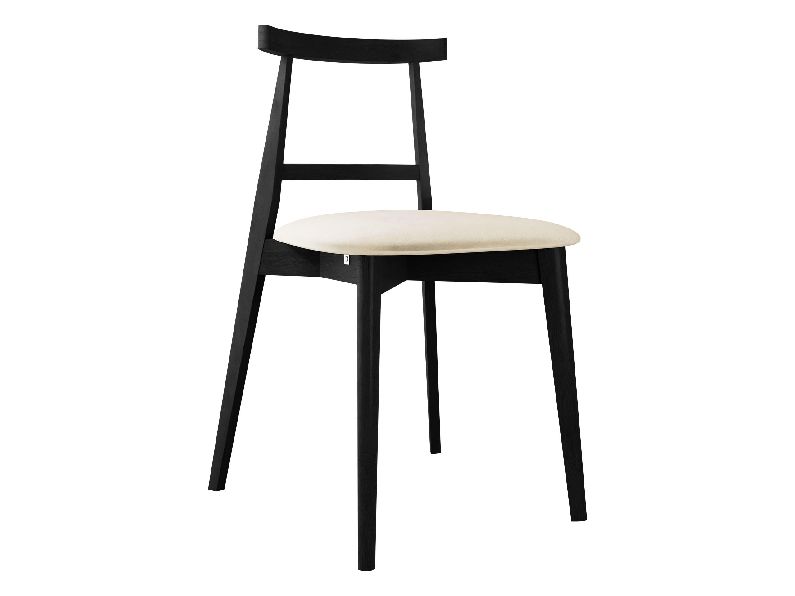 WOHNZIMMER STUHL KT71, Holzfarbe: Schwarz - Schwarz/Naturfarben, Holz/Textil (48/75/54cm) - MIRJAN24