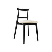 WOHNZIMMER STUHL KT71, Holzfarbe: Schwarz - Schwarz/Naturfarben, Holz/Textil (48/75/54cm) - MIRJAN24