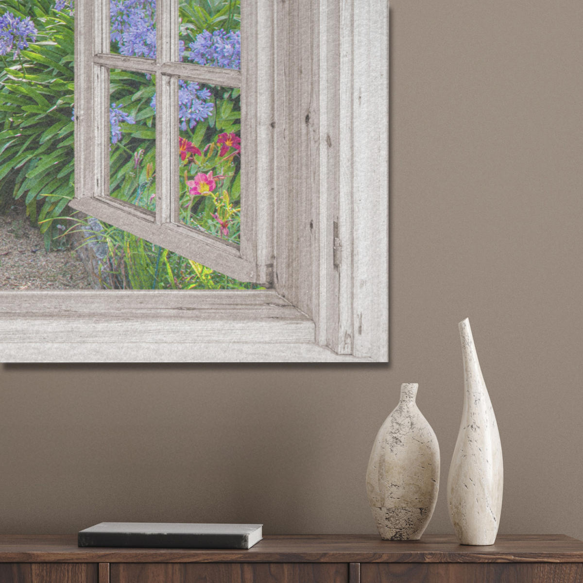 AKUSTIKBILD Hortensie - Durchsichtig - Blumen - Sommer - Lila - Weg Wandbild Wohnzimmer 100x70 cm - Lila, Textil (100/70/0.9cm) - MuchoWow