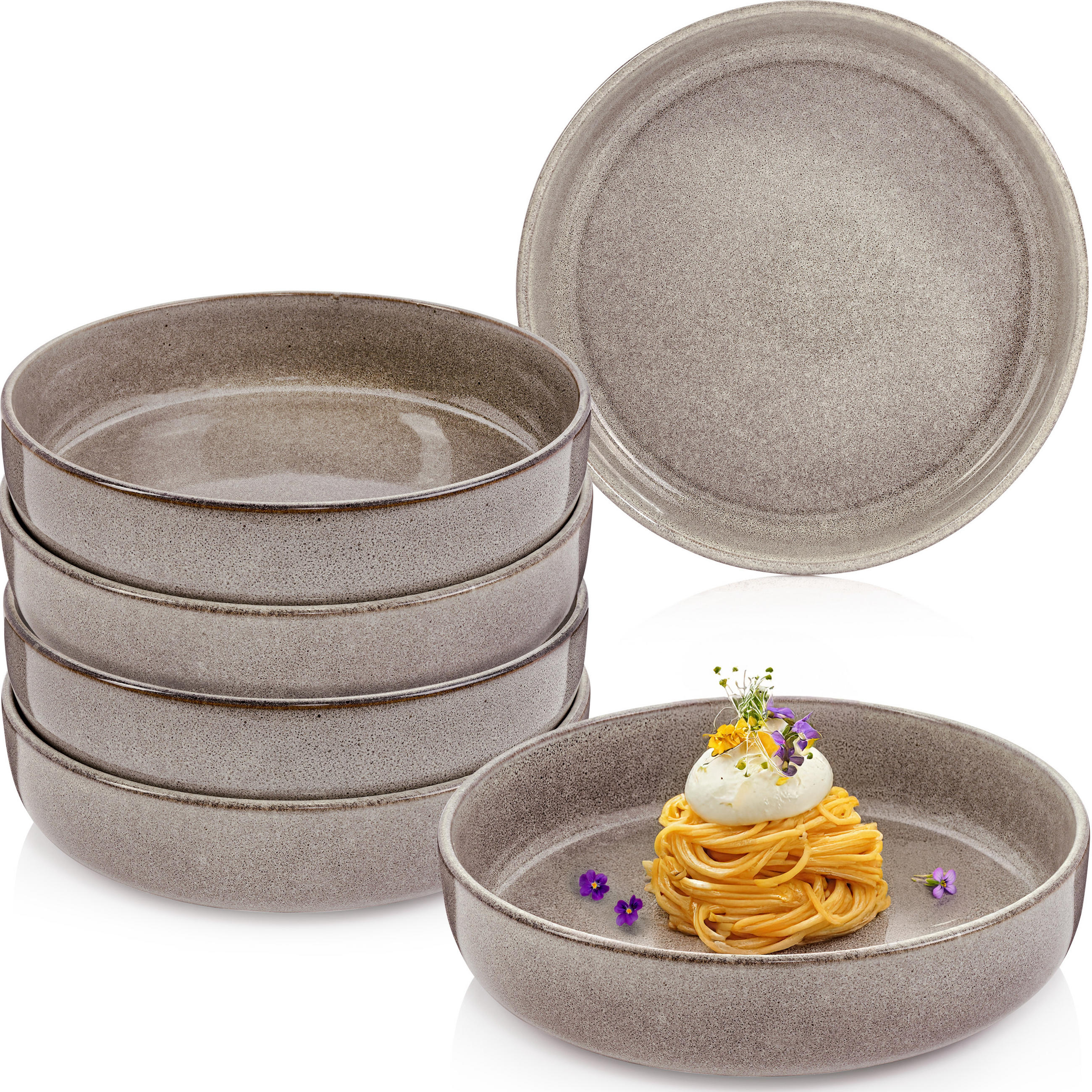 PASTASCHALEN SET KAIRO CLAY - 6 teilig aus Steingut - Grau, Keramik (31.5cm) - Sänger