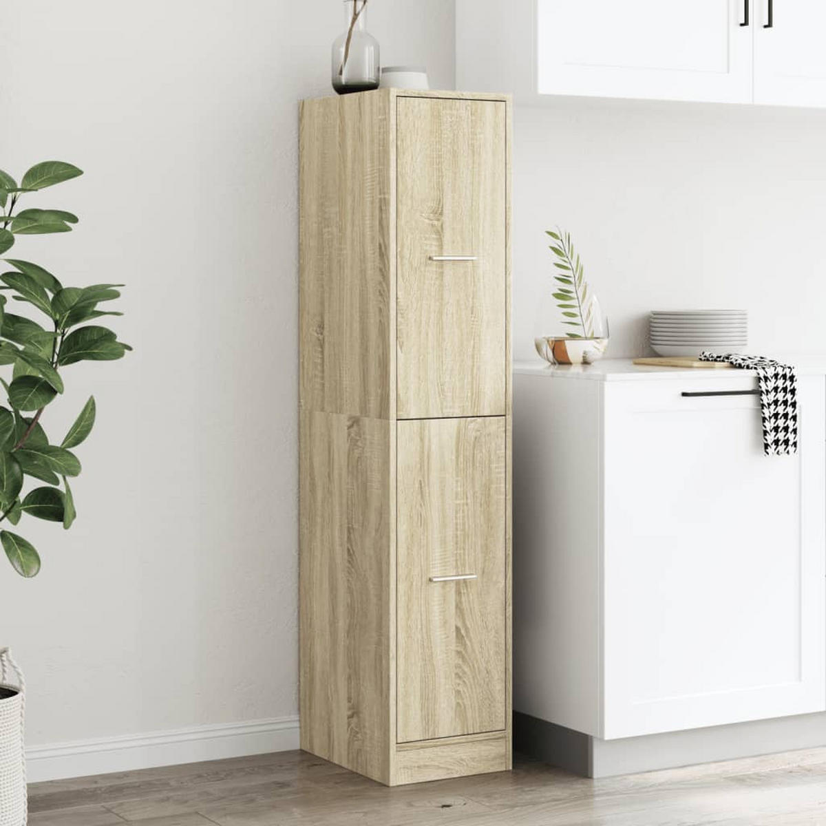 APOTHEKERSCHRANK Sonoma-Eiche 30/41/144,5 Cm Holzwerkstoff - Hellbraun, Holzwerkstoff (41/144.5/30cm) - vidaXL