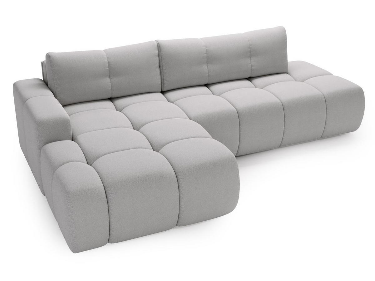ECKSOFA Montero Bouclé-Stoff Grau Links - Grau, Holz/Textil (280/177cm) - Graingold