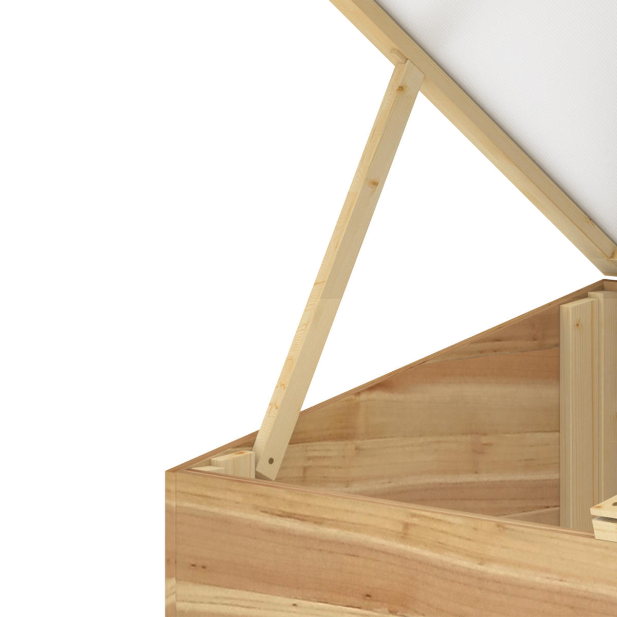 GEWÄCHSHAUS DE-11915 mit 2 getrennt öffnenden Dachflächen Naturholz - Naturfarben, Holz (50/36/100cm) - ComfortXL