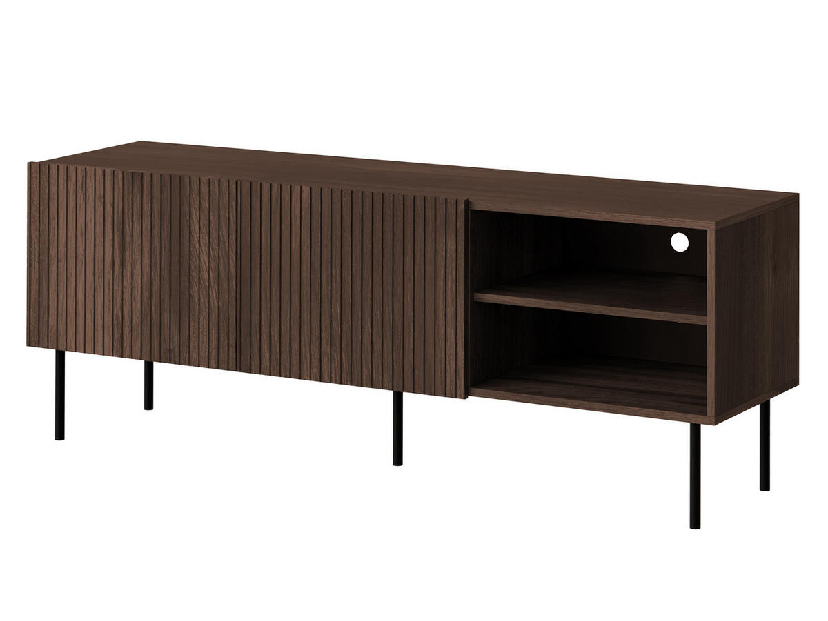 TV-ELEMENT Tacos 150 2D - Schwarz/Braun, Holzwerkstoff/Metall (150/58/42cm) - MIRJAN24