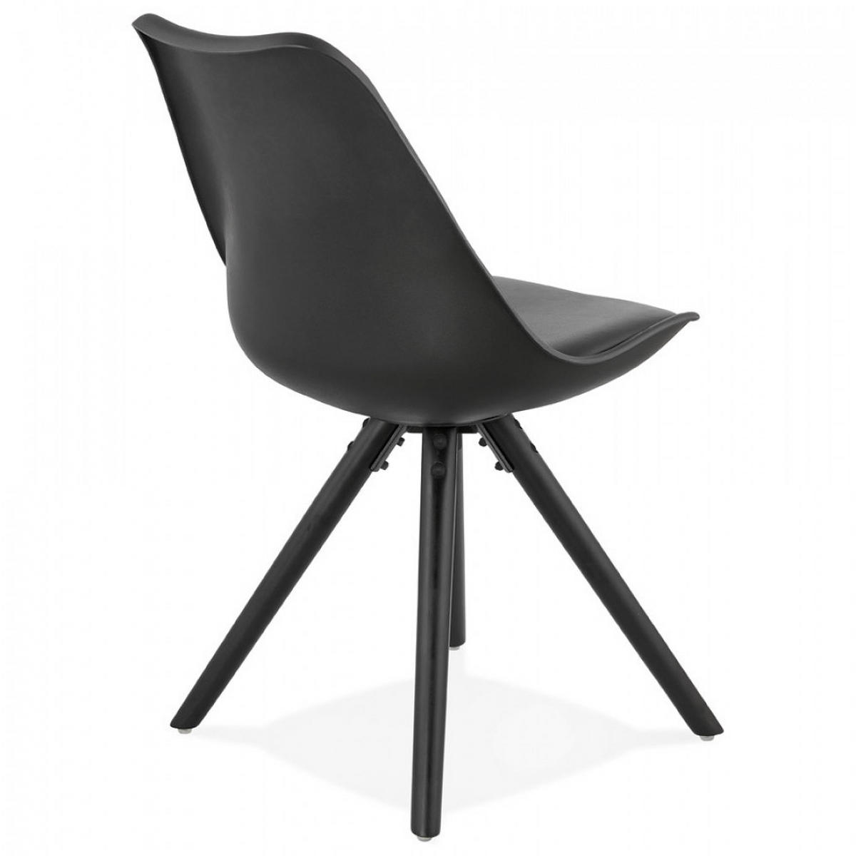 STUHL Schwarz 48x82x56cm - Schwarz, Leder/Holz (48/82/56cm) - AlterEgo