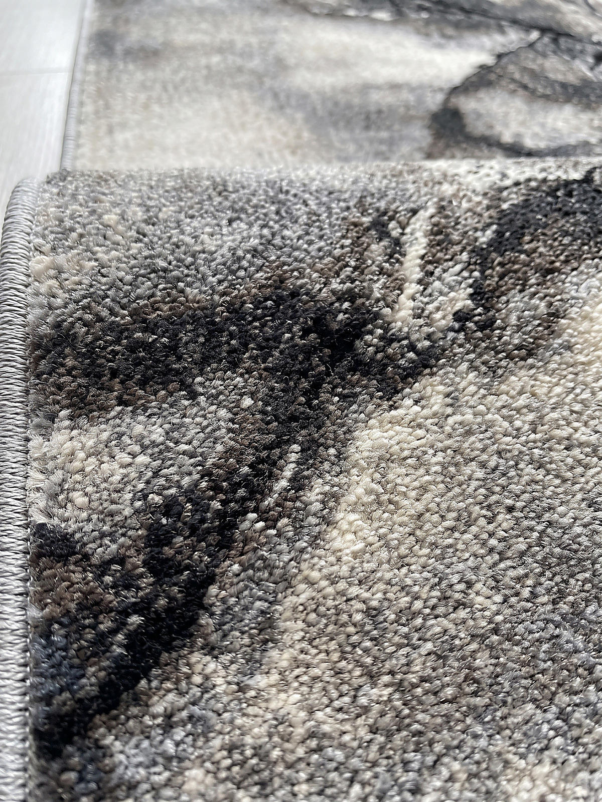 KURZFLORTEPPICH Abstrakt OGLIO Polypropylen Grau 160 x 230 cm - Grau, Textil (160/230cm) - KADIMA DESIGN