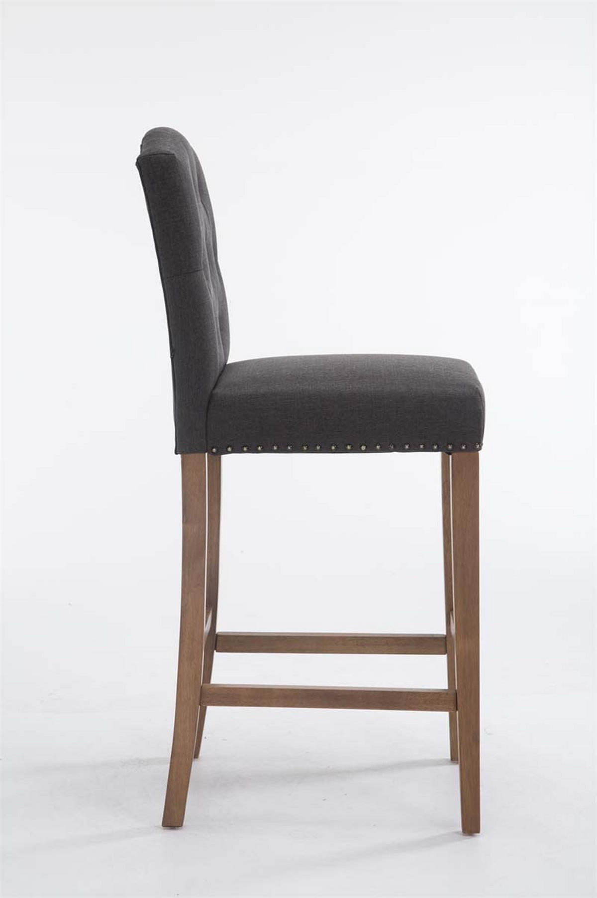 BARHOCKER Stoff dunkelgrau - Dunkelgrau/Naturfarben, Holz/Textil (42/113/57cm) - CLP