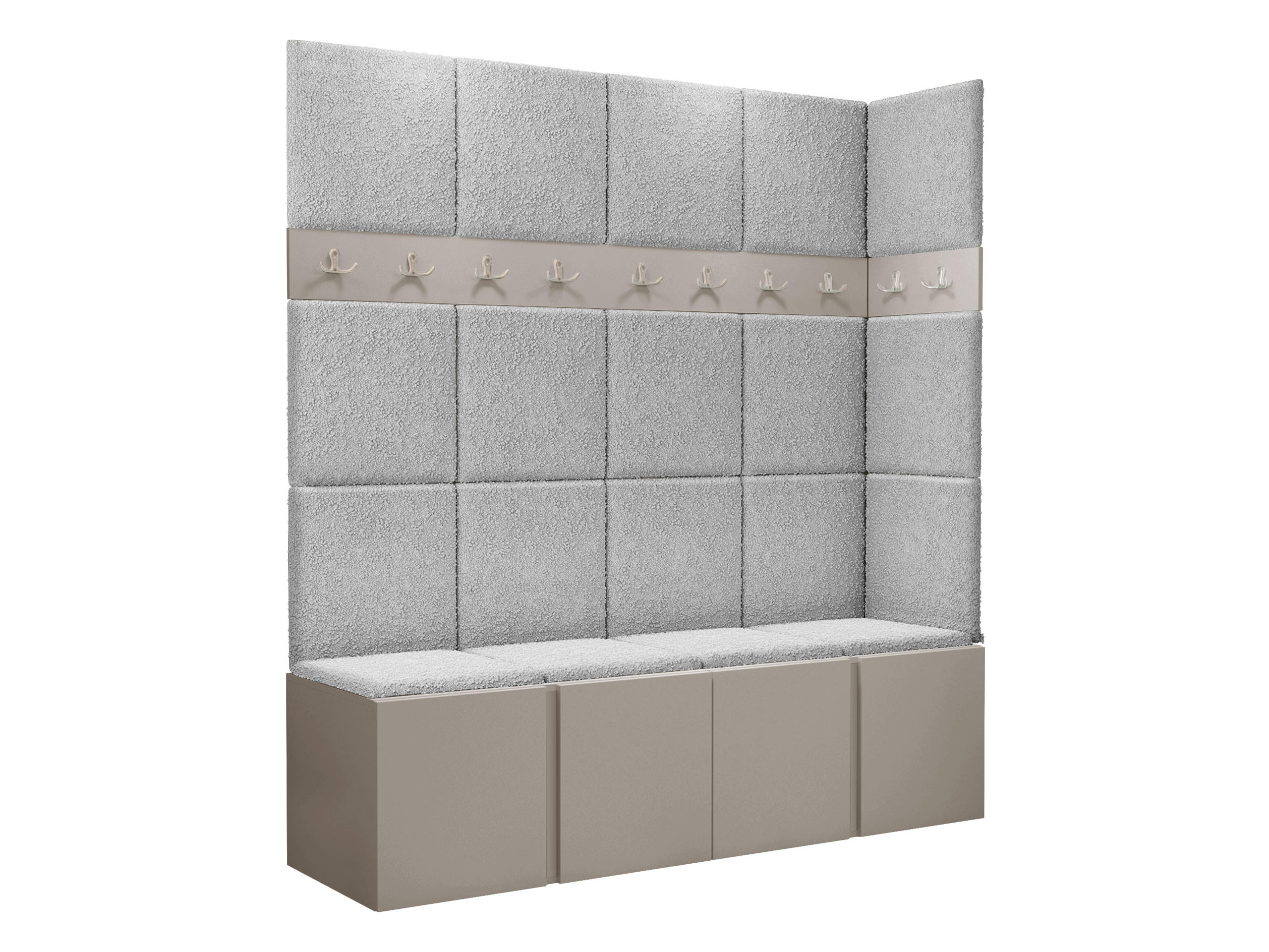 GARDEROBEN-SET Orion II - Kaschmir/Hellgrau, Holzwerkstoff/Kunststoff (168/186/46cm) - MIRJAN24