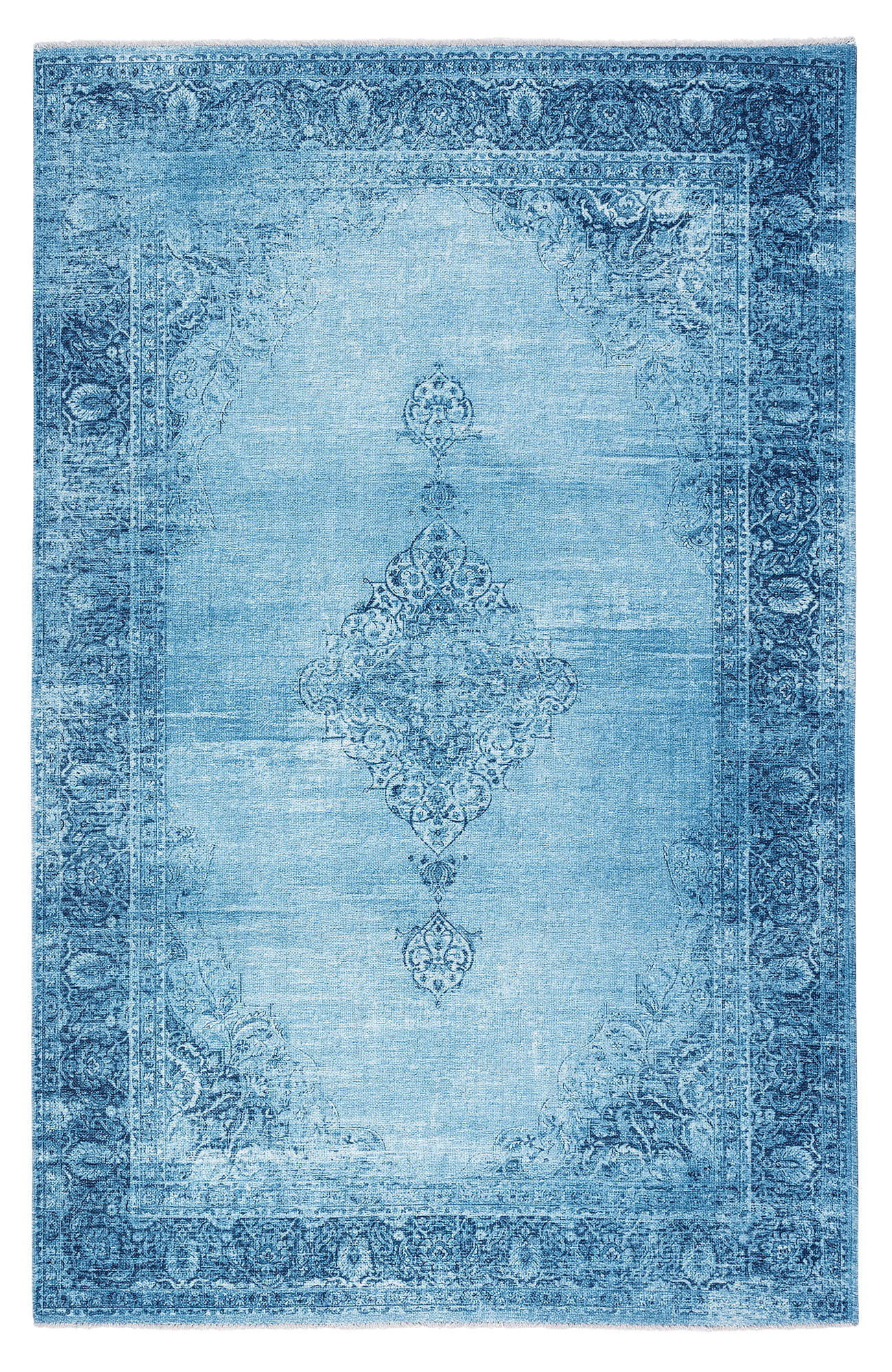 VINTAGE-TEPPICH Jeans Blau 80X145cm - Türkis, Textil (80/145cm) - Tesso Living