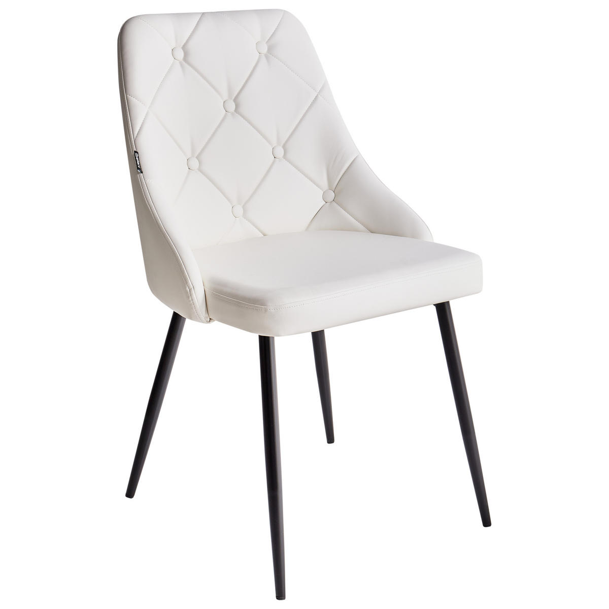 ÉTKEZŐSZÉK 2 darabos Szett Műbőr Fehér Valerie - fehér, textil/fém (54/84/46cm) - Beliani