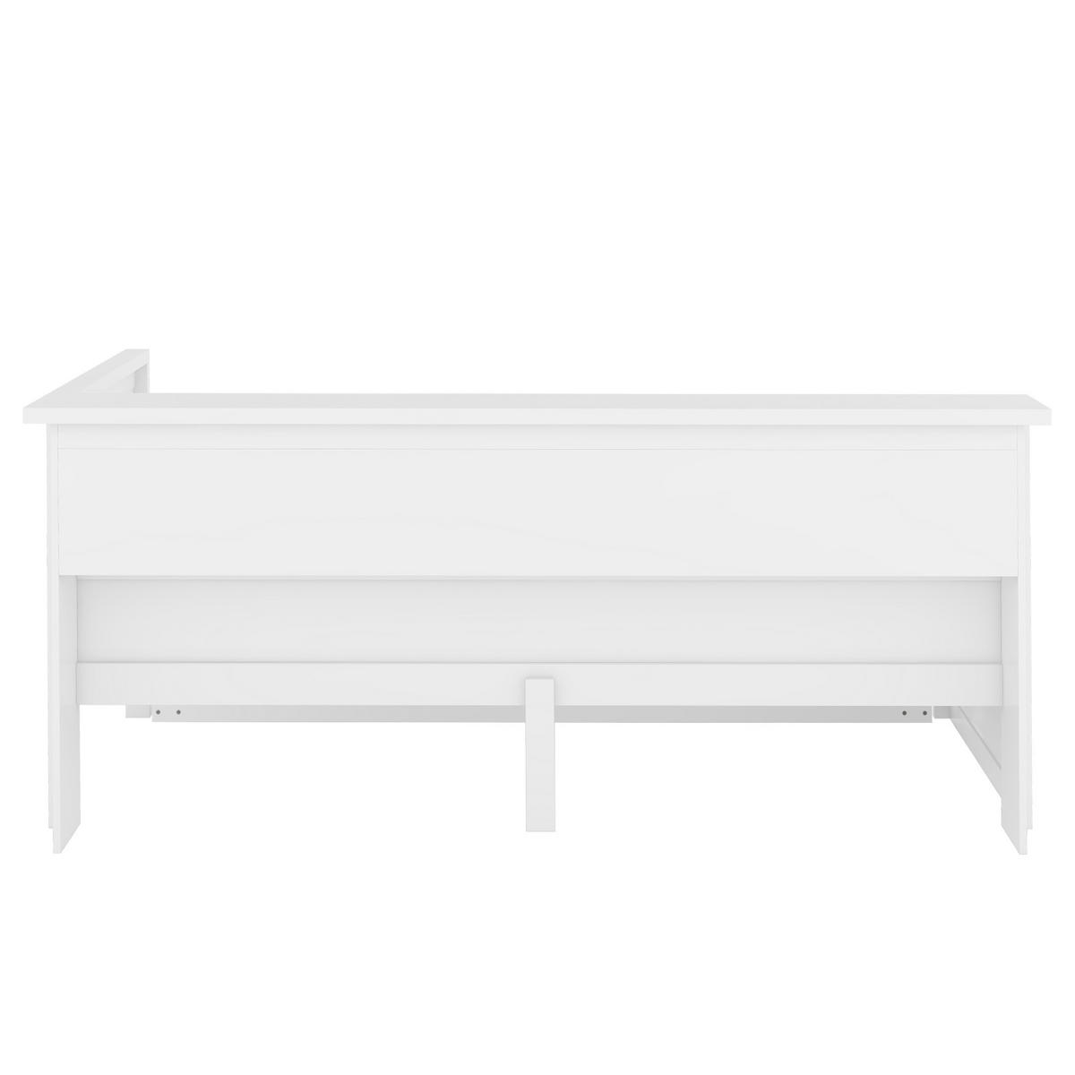 MULTIFUNKTIONSBETT 90/200 cm weiß mit LED-Beleuchtung und USB-Anschlüssen - Weiß, Holzwerkstoff (90/200cm) - OKWISH