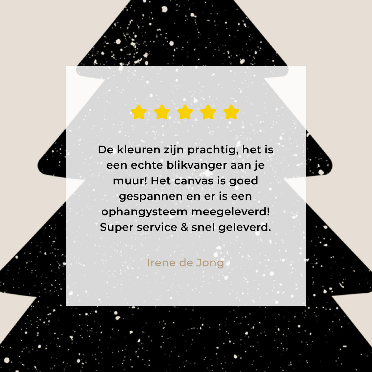 LEINWANDBILD Weihnachtsbaum - Schwarz - Urlaub - Beige Wandbild Wohnzimmer 50x50 cm - Schwarz, Textil (50/50cm) - MuchoWow