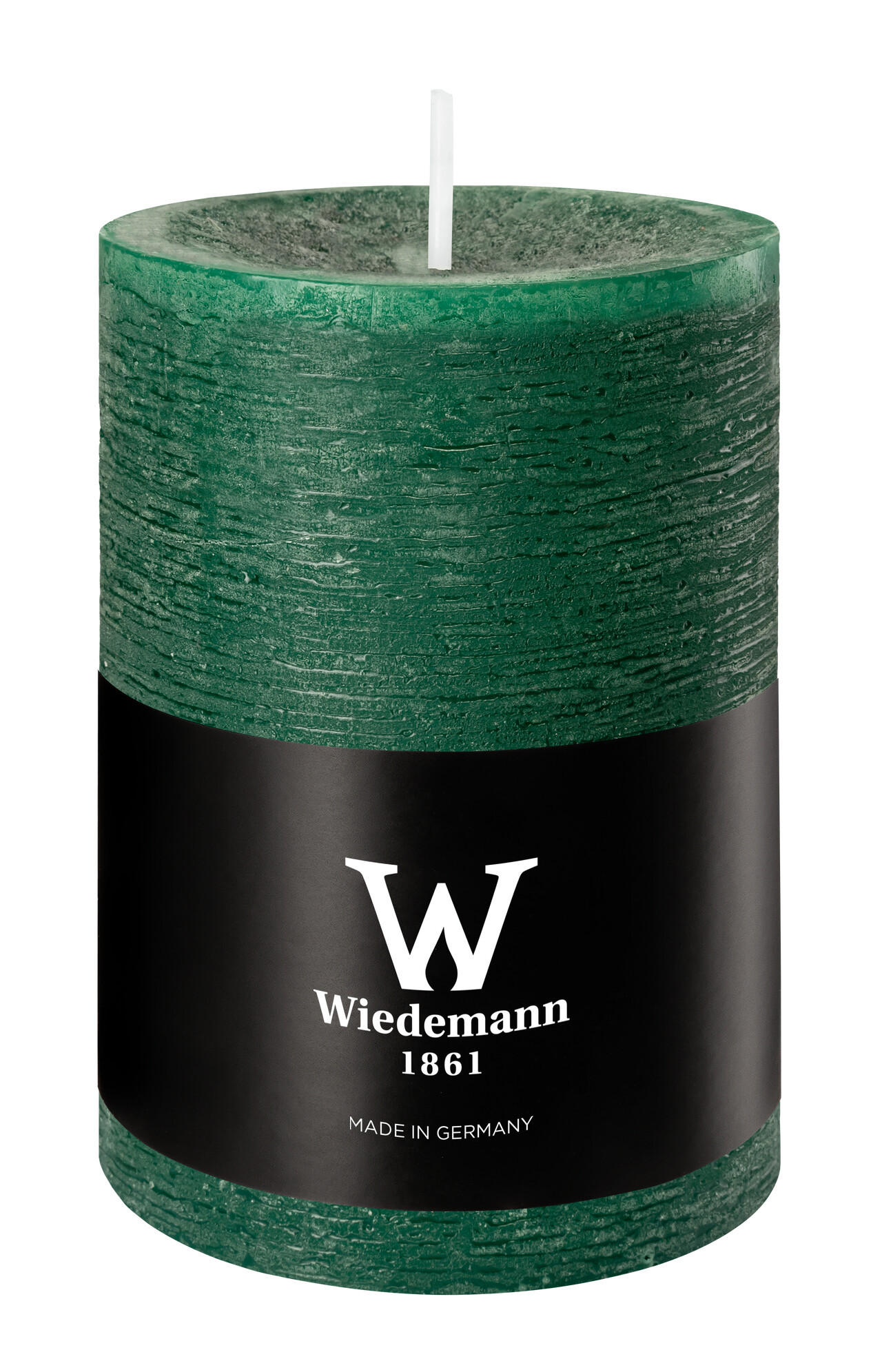 STUMPENKERZE Rustik Marble Style Seegrün 100 x Ø 68 mm, 1 Stück - Mooreichefarben, Paraffin (7/10cm) - Wiedemann Kerzen
