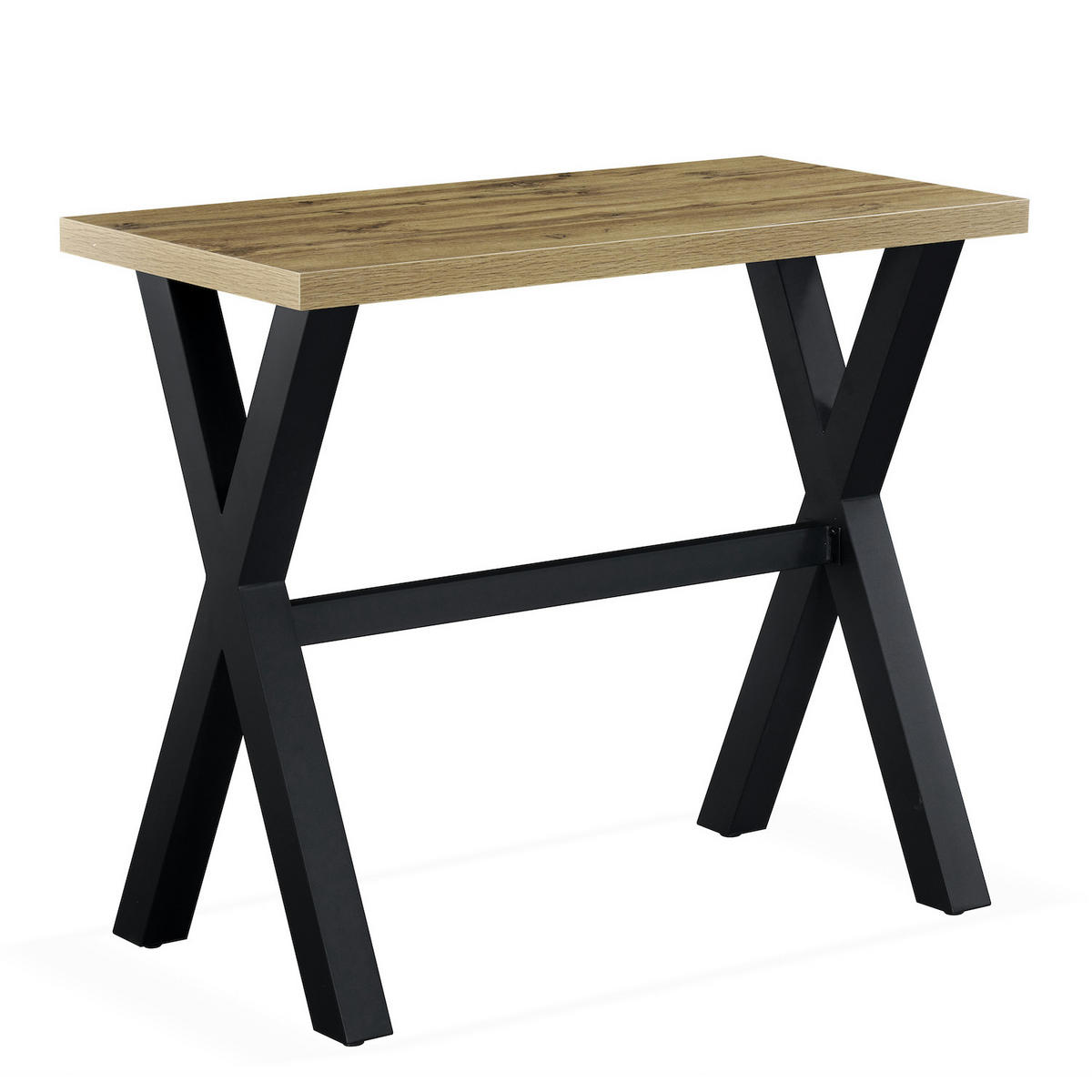 BARTISCH ARNE 120/60/105 cm - Hellbraun/Schwarz, Holzwerkstoff/Metall (60/120/105cm) - DUBI Möbel