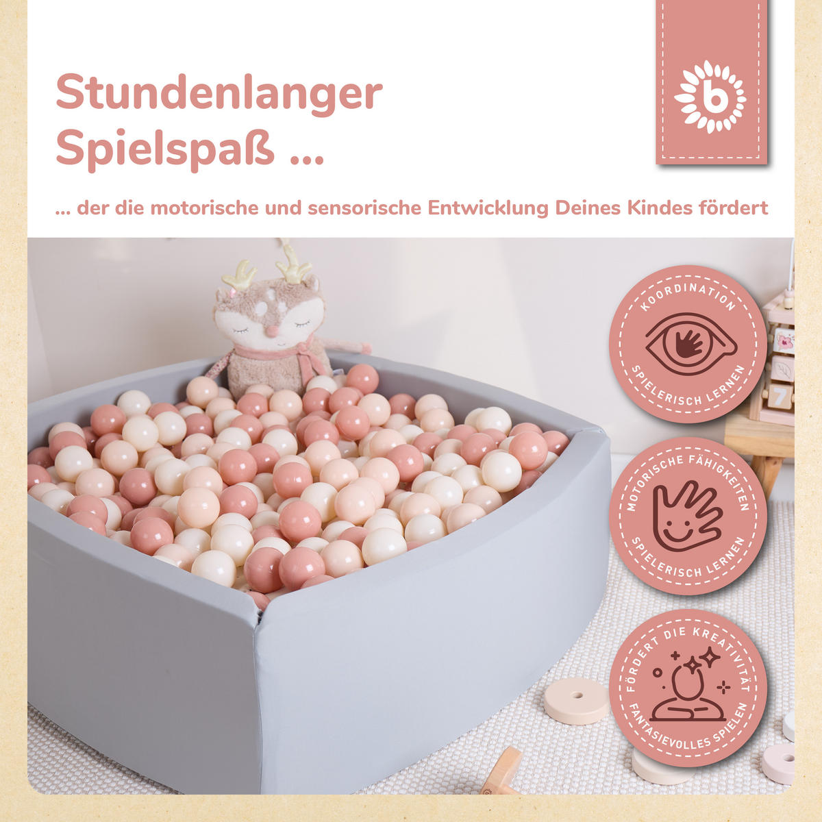 BÄLLE für Bällebad Dreamy Flowers 100 St - Multicolor, Kunststoff (35/20cm) - Bieco Spielwaren