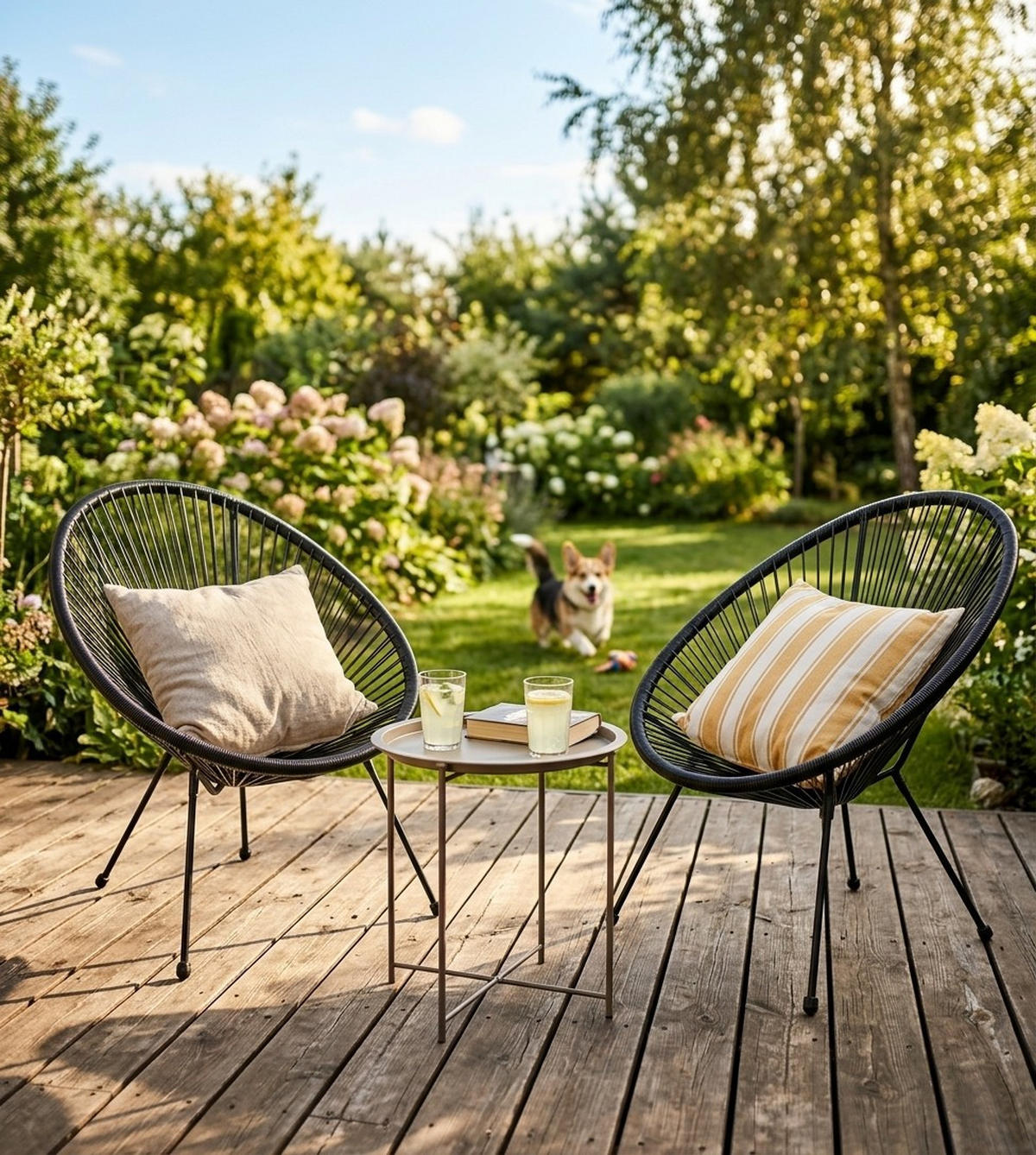 GARTENSTUHL-SET 2 Stück - Schwarz, Metall (75/84/71cm) - A2A Home