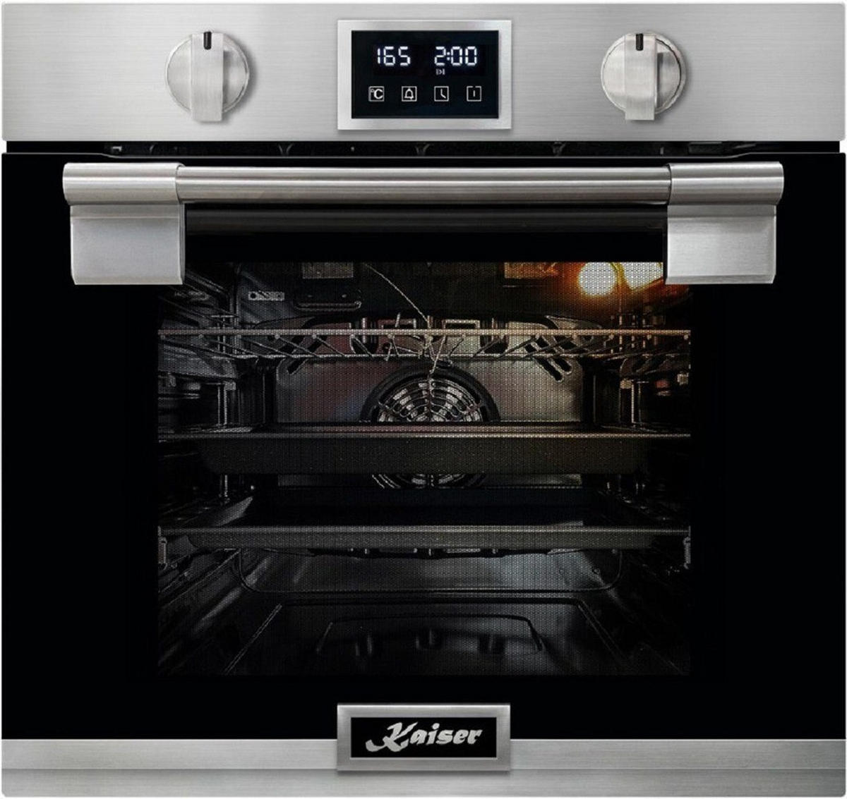 EINBAU-BACKOFEN 60 cm EH 6337+KCT 6105 FI Induktionskochfeld 60 cm - Silberfarben, Metall (59.4/59.4/55.6cm) - Kaiser Küchengeräte
