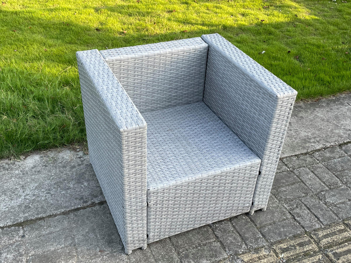 GARTENSESSEL Polyrattan Helles Grau - Hellgrau, Metall (74/66/65cm) - Fimous
