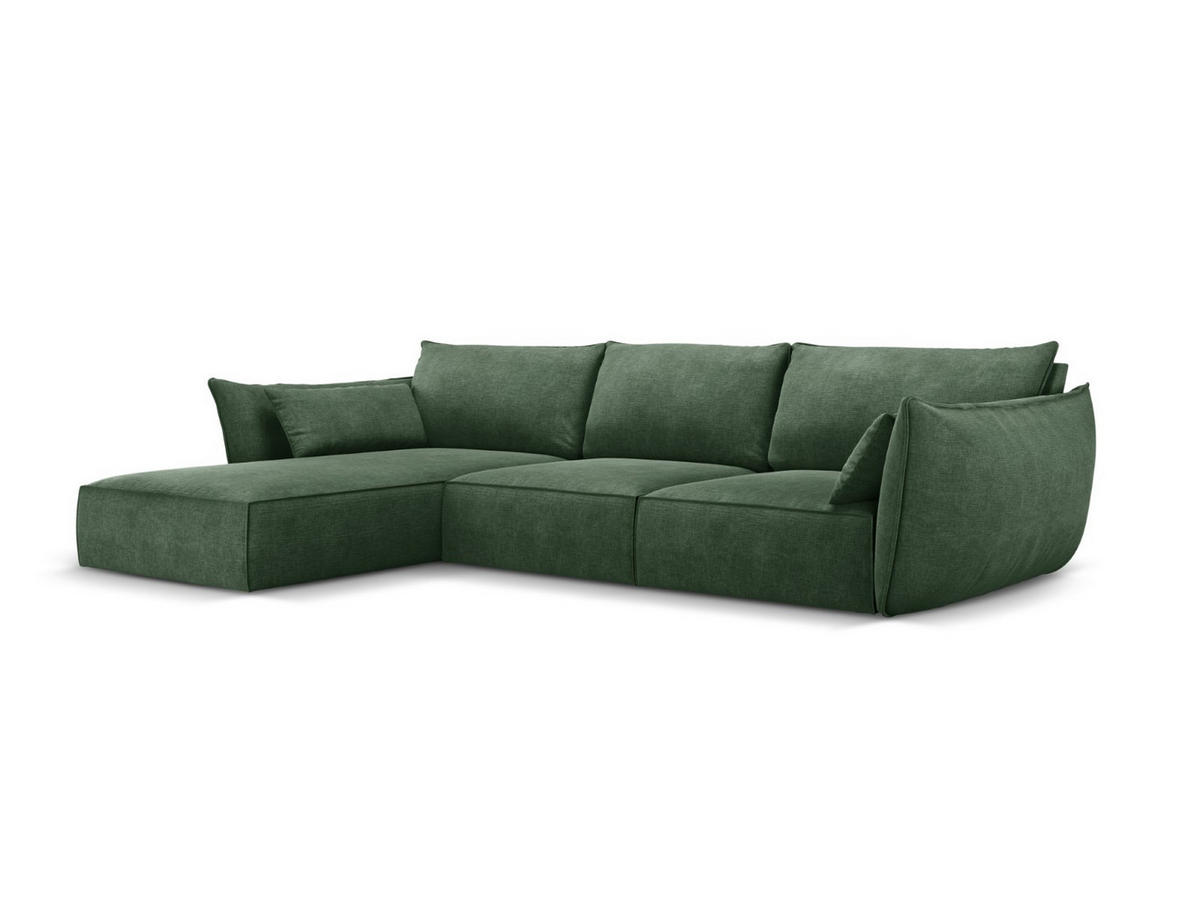 ECKSOFA links Kaelle aus Chenille-Stoff flaschengrün 4 Sitzplätze - Dunkelgrün, Textil (171/308cm) - Micadoni