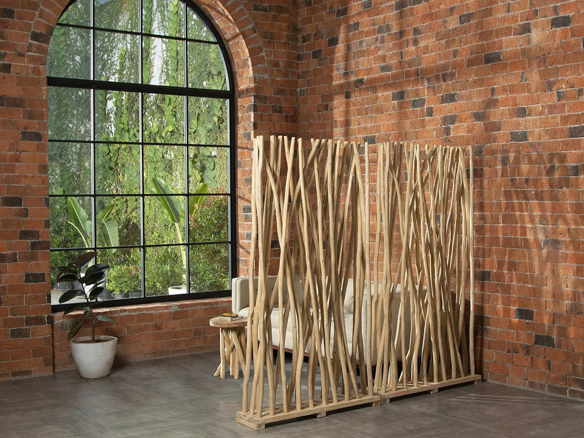 PARAVENT - 100 cm x 25 cm - Holz, Platte - Naturfarben Hell - GAYANA - Naturfarben, Holz (100/180/25cm) - Vente-Unique