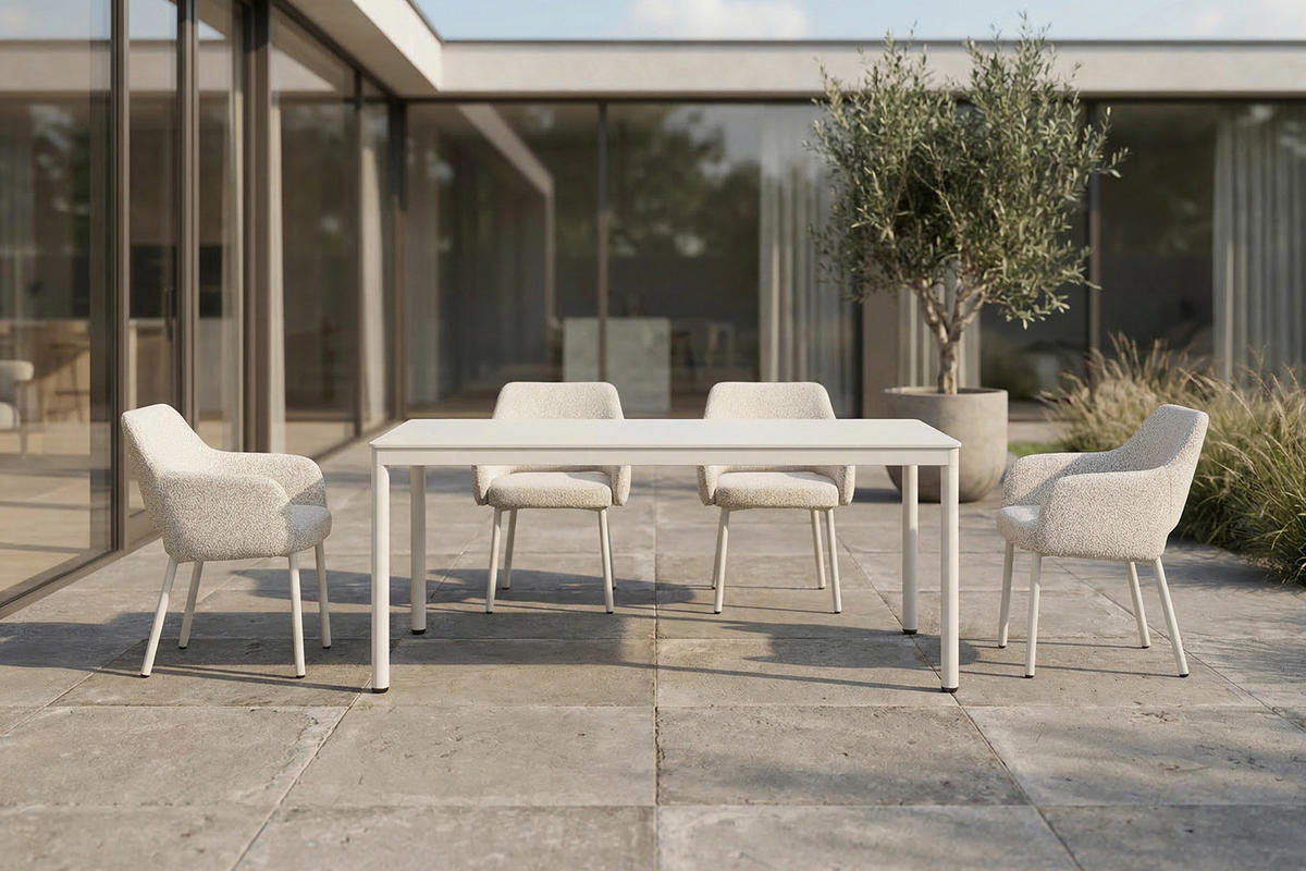 GARTENSTUHL AMUR Cremeweiß SOLENZO Flachgewebe (1er-Set) - Creme, Textil (62/80/62cm) - KAWOLA