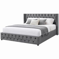 POLSTERBETT mit Bettkasten 140x200 cm Samt Grau - Grau, Metall (140/200cm) - Beauniv