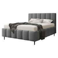 POLSTERBETT Lunaro Leg - Schwarz/Grau, Holz/Textil (180/200cm) - MIRJAN24