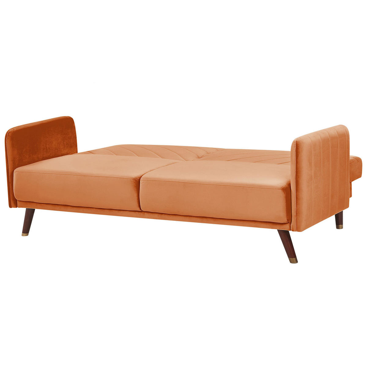 3-SITZER-SCHLAFSOFA Samtstoff Orange Senja - Orange, Textil (200/87/95cm) - Beliani