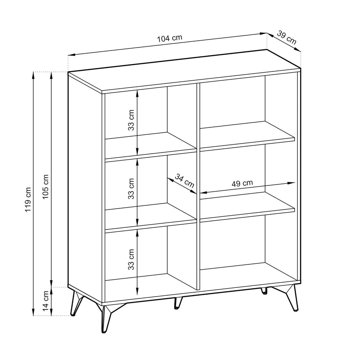 SIDEBOARD Jasper KD104 – Eiche Evoke, Schwarz - Eichefarben/Schwarz, Glas/Holzwerkstoff (104/119/39cm) - Komodee
