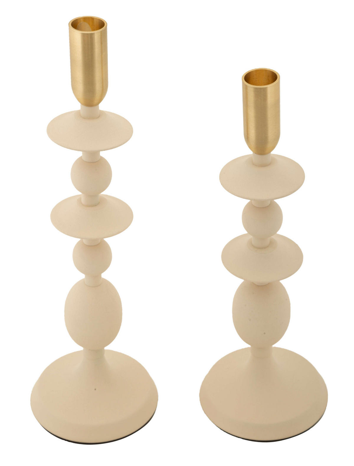 KERZENHALTER aus Metall Gemini - Beige, Metall (10/33/10cm) - Mauro Ferretti