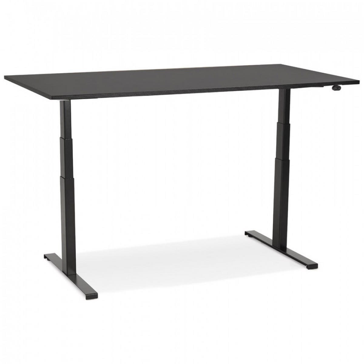 SCHREIBTISCH Schwarz 140x70x127 cm - Schwarz, Holz/Metall (140/70/127cm) - AlterEgo