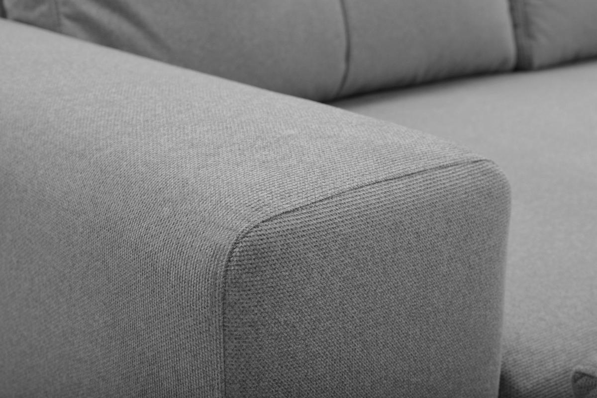 ECKSOFA AVRA L-förmig, mit Stauraumbehälter-in RINO-Stoff, Komfort & Eleganz, lose Rückenkissen, freistehend, RECHTS 251x165x85 cm Dark grey - Dunkelgrau, Holz/Textil (251/165cm) - DomoHome