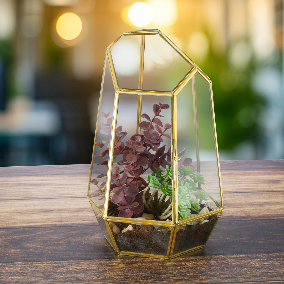 PFLANZENTERRARIUM - Transparent, Glas/Metall (18/26/15cm) - Relaxdays