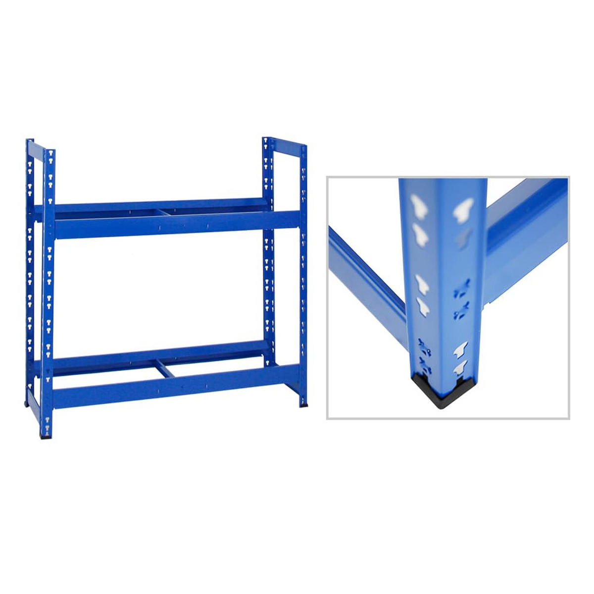 REIFENREGAL Tiger 2er-Set mit 2x 100x110x35 cm 150 kg Fachlast bis zu 16 Reifen mit Ebenen Blau - Blau, Metall (220/100/35cm) - PROREGAL