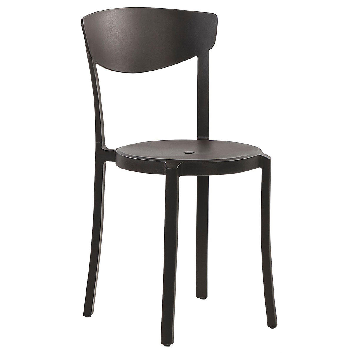 GARTENSTÜHLE 4er-Set Kunststoff schwarz Vieste - Schwarz, Kunststoff (42/80/40cm) - Beliani