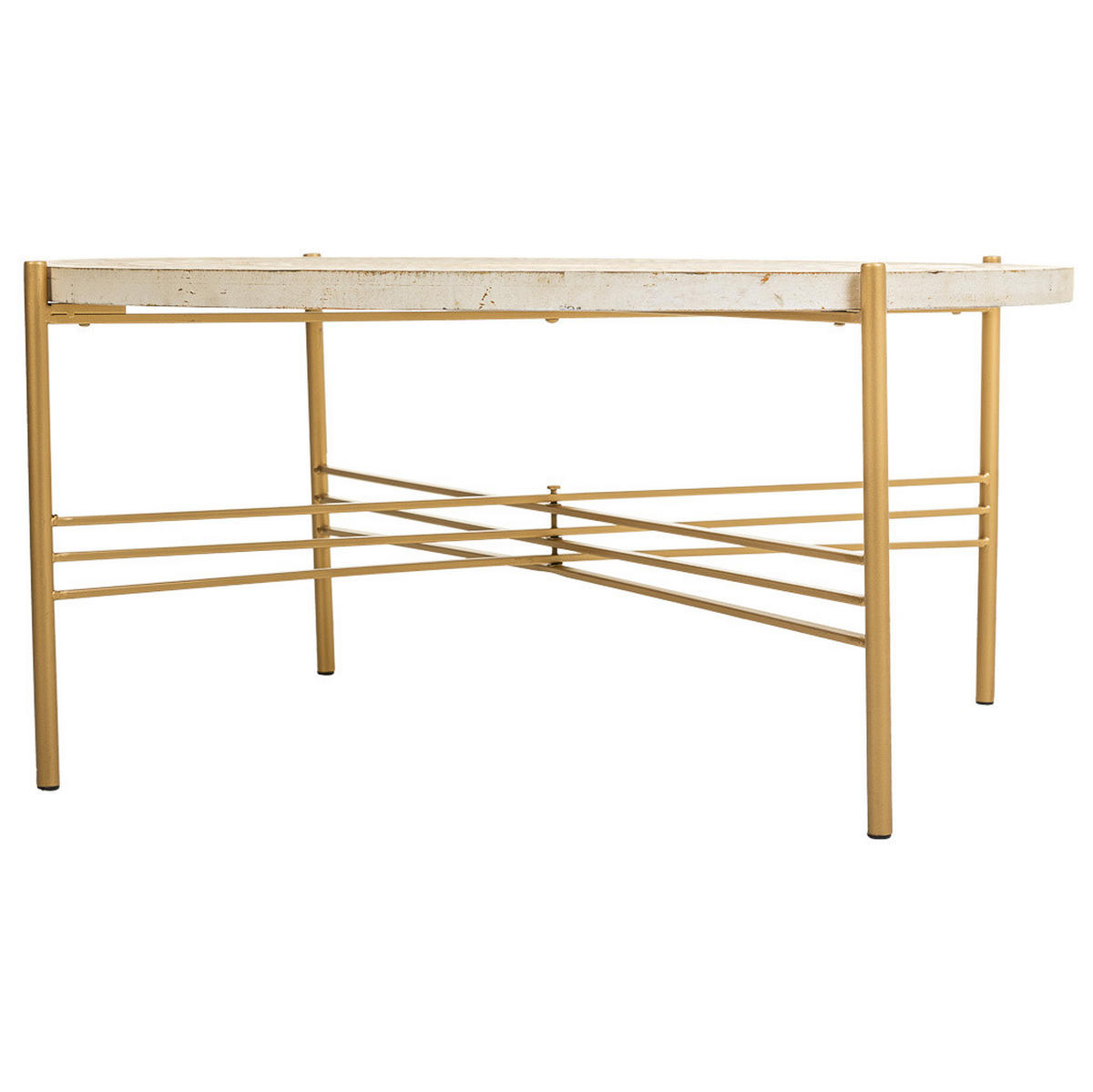 TISCH aus Metall und Holz, weiß, 80x36cm - Weiß, Holz (80/80/36cm) - Wanderlust