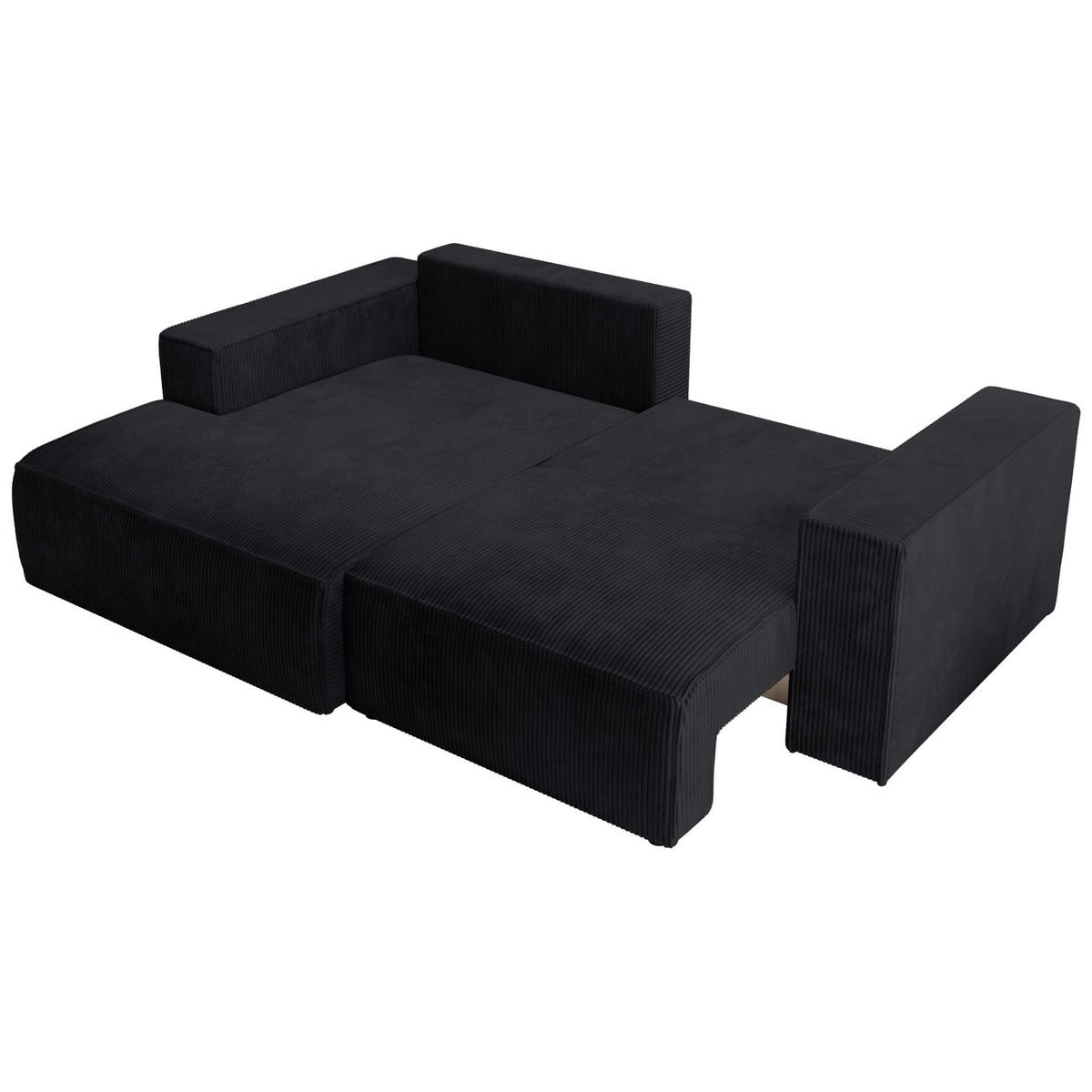 ECKSOFA Farese Mini mit Cordbezug Schwarz, links - Schwarz, Textil (240/167cm) - Selsey