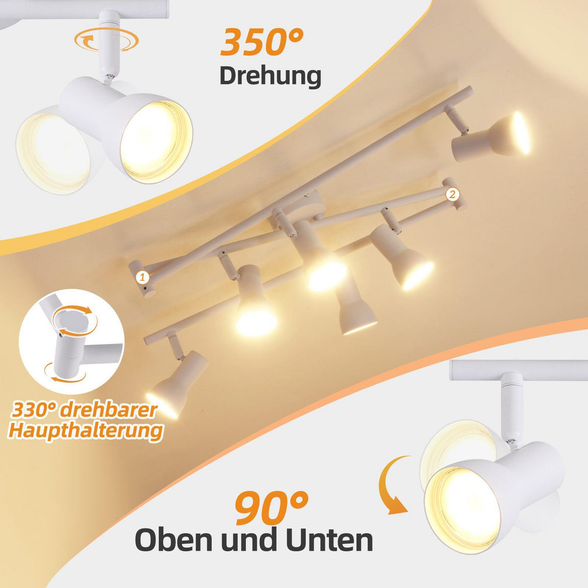 DECKENLEUCHTE Lemons 150/8/18.5cm - Weiß, Metall (150/8/18.5cm) - Nettlife