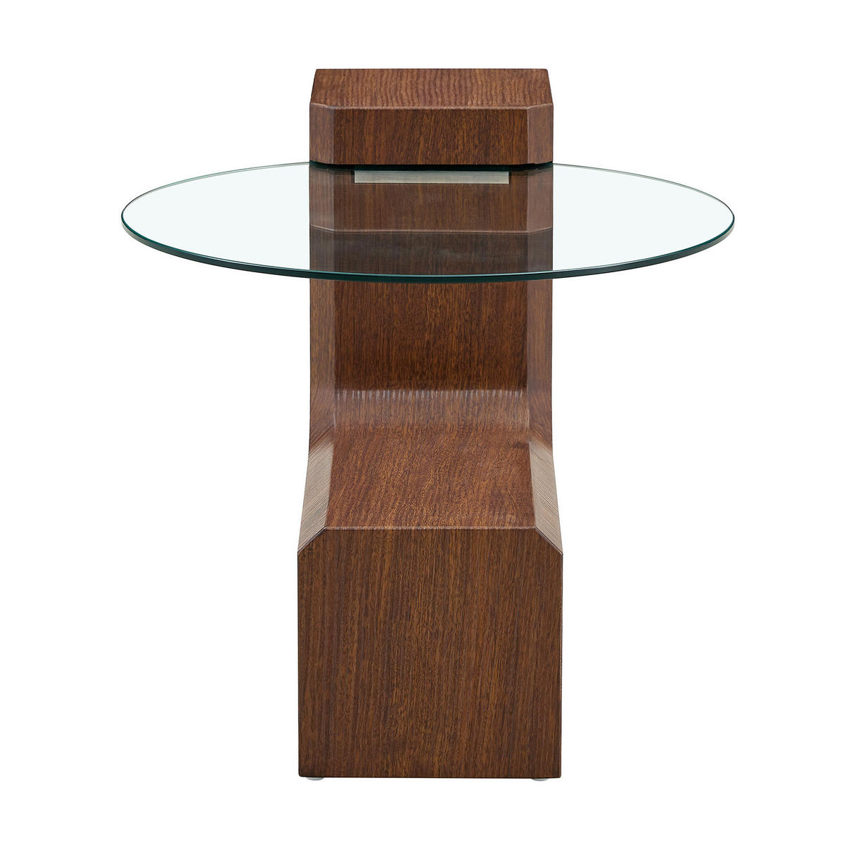 KONFERENČNÍ stolek 61/61/30 cm ořechová a bílá z MDF a skla 2v1 se dvěma stolky - ořechová, kompozitní dřevo (61/61/30cm) - OKWISH