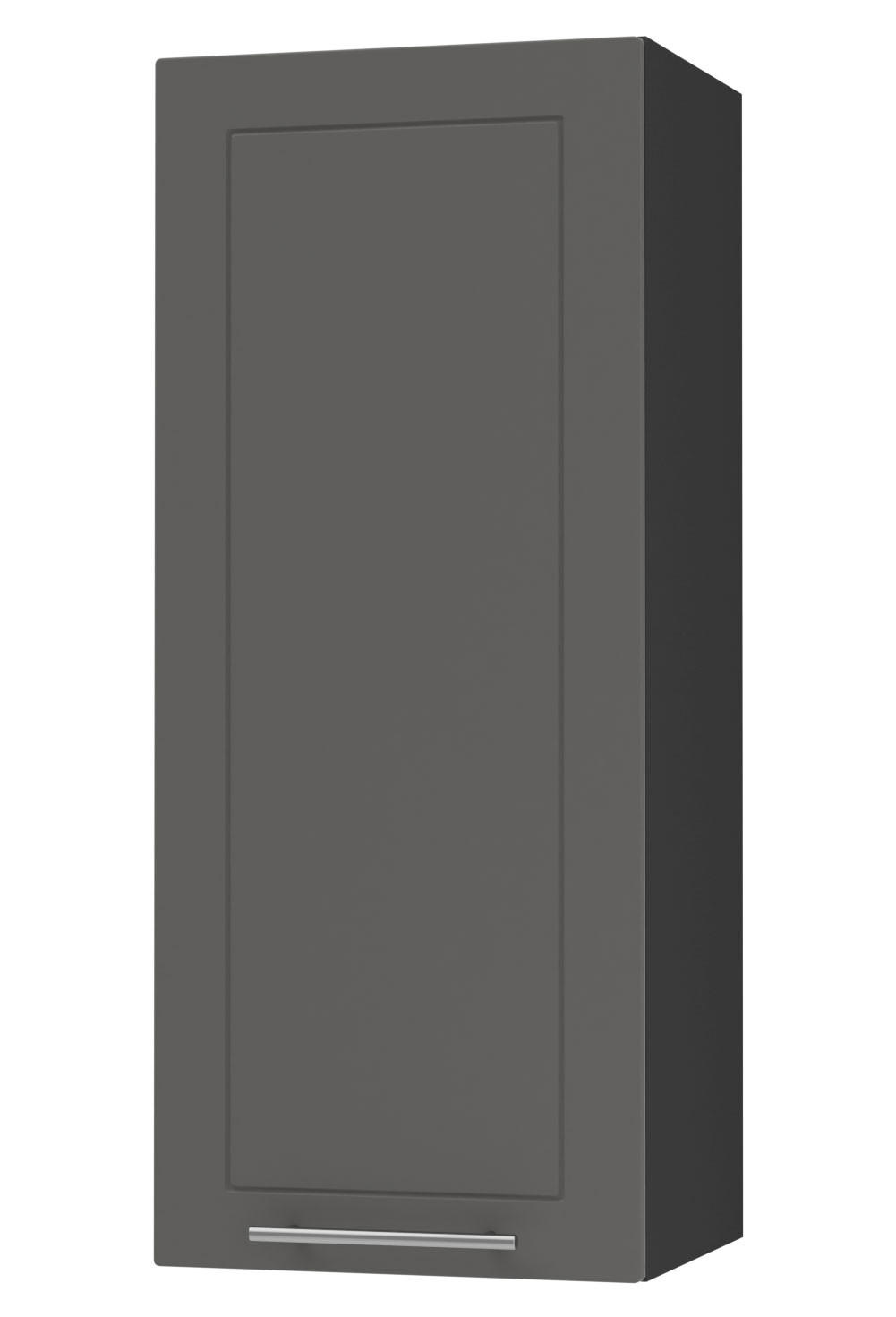 KÜCHENHÄNGESCHRANK Kvantum W4/40 Graphit Matt / Schwarz Matt 40 / 32,5 / 96cm - Schwarz/Graphitfarben, Holz/Holzwerkstoff (40/96/32.5cm) - Feldmann-Wohnen