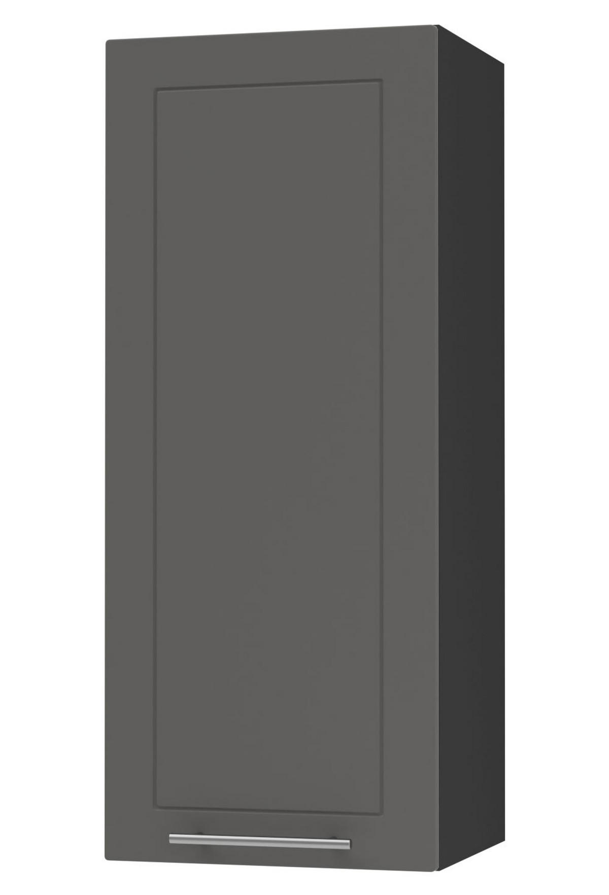 KÜCHENHÄNGESCHRANK Kvantum W4/40 Graphit Matt / Schwarz Matt 40 / 32,5 / 96cm - Schwarz/Graphitfarben, Holz/Holzwerkstoff (40/96/32.5cm) - Feldmann-Wohnen