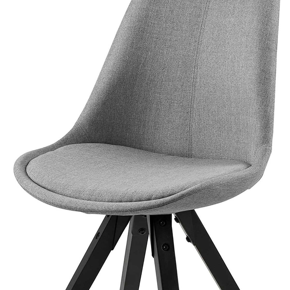 POLSTERSTUHL-SET - Schwarz/Grau, Holz/Textil (49/85/55cm) - home24